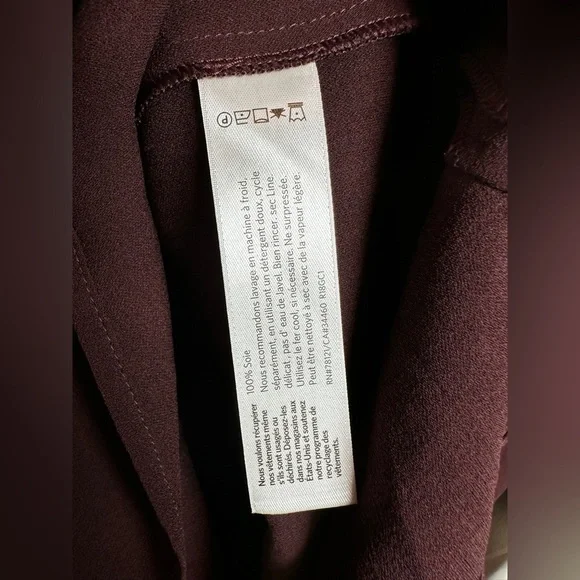 Eileen Fisher Rich Burgundy silk Blouse - Picture 7 of 7